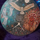 Shamanic Medicine Drum, the wheel, the elements and the great mystery.