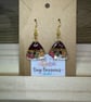 Handmade Autumn Resin Earrings with Leaf and Gold Flake Details - Image 2