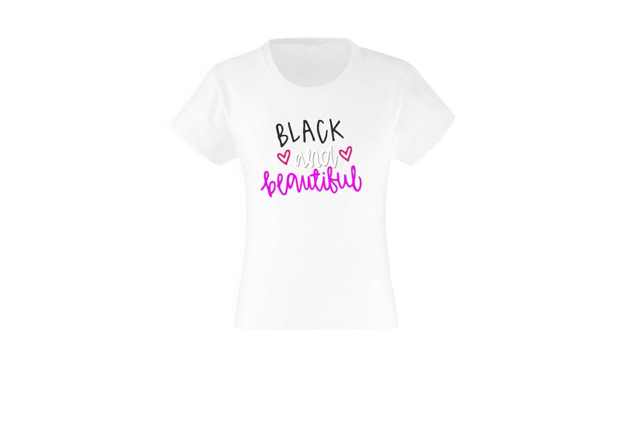 Black and Beautiful T shirt - Custom Printed T shirt