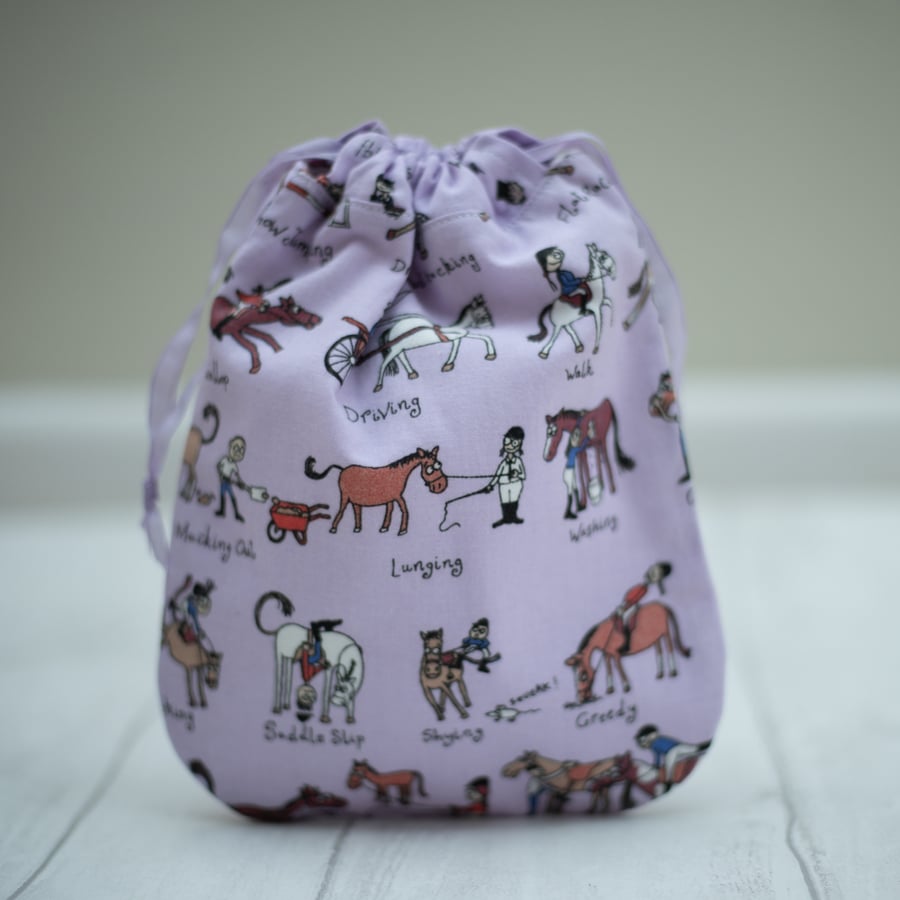  Pony and Horse Rider Drawstring Bag