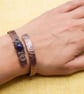Handmade Copper Bracelet and Ring Set, Blue ,stone Stardust Jewelry,  - Image 2