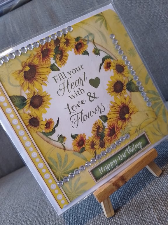Sunflower Birthday Card handmade