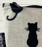 makeup bags black cats on linen - Image 5