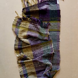 Luxury handwoven throw in handspun wool.