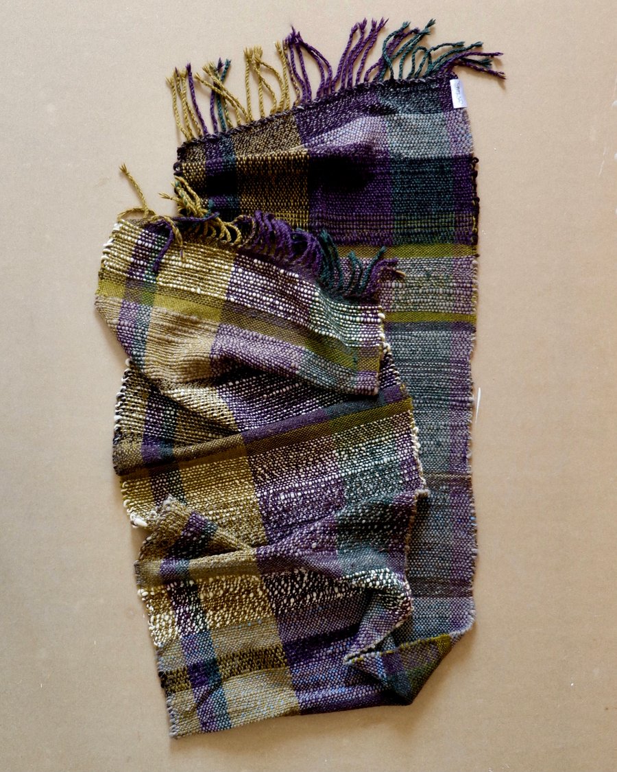Luxury handwoven throw in handspun wool.