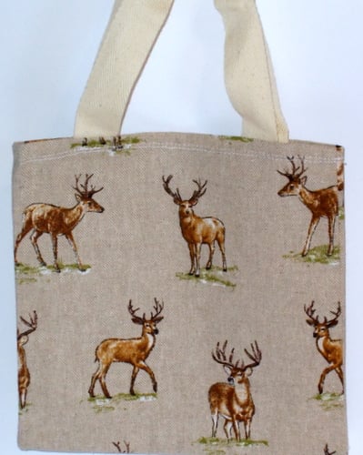 Large Tote bag printed with stags