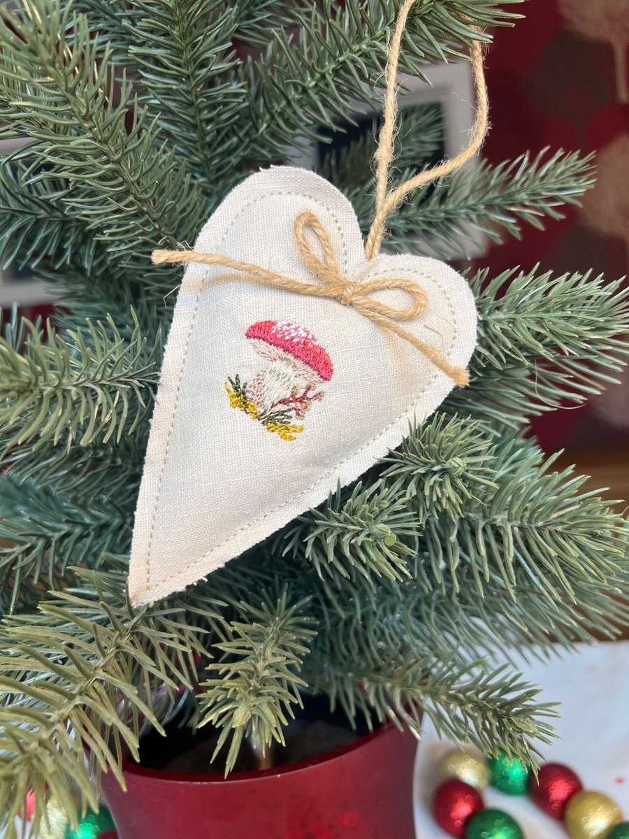 Handmade linen Toadstool lavender bag 