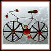 Bicycle Suncatcher  Stained Glass Handmade Red Bike Father's Day Gift