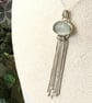 Handcrafted Silver Jellyfish Pendant with Blue-green-Grey Seaham Sea Glass  - Image 5