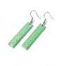 Bright apple green minimalist dangle earrings, lightweight colourful earrings