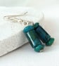 Chrysocolla blue-green earrings - Image 1