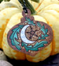 Oak Leaf Moon Pyrography Hanging Decoration