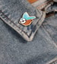 Blue tit wooden pin badge, British bird lover gift, blue tit brooch. - Image 3