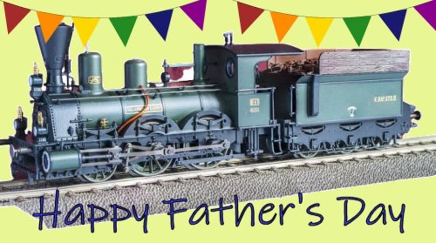 Happy Father's Day Card A5 Model Train 