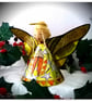 Large: Yellow Tin Angel Christmas tree topper - Image 3