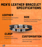 Personalised Men's Leather Bracelet with Three Hand Stamped Name Rings - Image 7