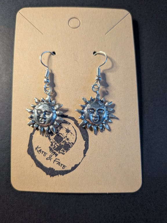Sun Dangle Earrings - Handcrafted Celestial Jewellery