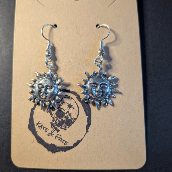 Sun Dangle Earrings - Handcrafted Celestial Jewellery