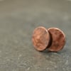 Copper textured stud earrings