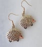 Enamelled Hedgehog Earrings with KC Gold Ear Wires