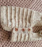 Dungarees style,  dog coat . Speckled cream yarn. Hand knitted 