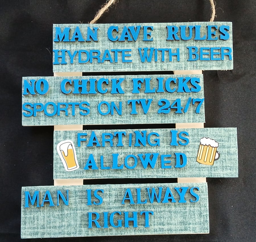 Man cave hanging sign 