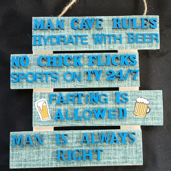 Man cave hanging sign 