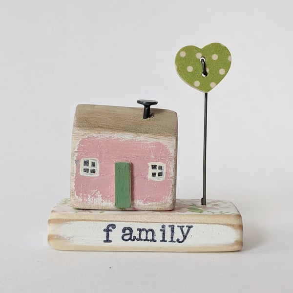 Little Wooden Handmade House and Base in a Bag - family 