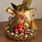 Witch's Garden Watering Can – Upcycled Magical Miniature Woodland Décor