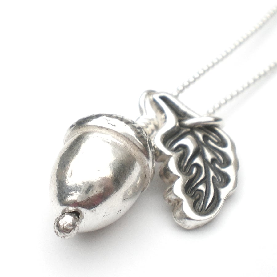 Silver Acorn Necklace