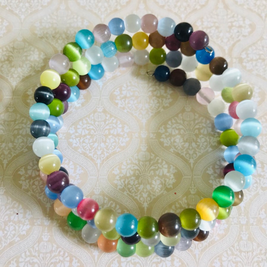 Beaded Memory Wire Bracelet 