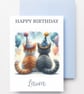 Personalised Cat Birthday Card Printable, Funny Kitty Birthday Card