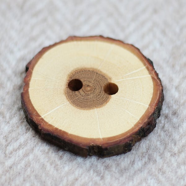 Button wooden large statement, reclaimed natural timber