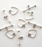 5 x Sets Heart Shaped Toggle Clasps - Image 1