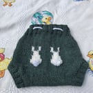 Rabbit soaker , cloth nappy cover , Easter ,pure wool ,cloth bum