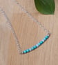  Turquoise bar necklace - Simple gemstone and opalite bead bar necklace - Image 5