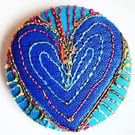 Buttons 1 inch button Hand Dyed Silks and Cottons Free Machine Embroidery Button