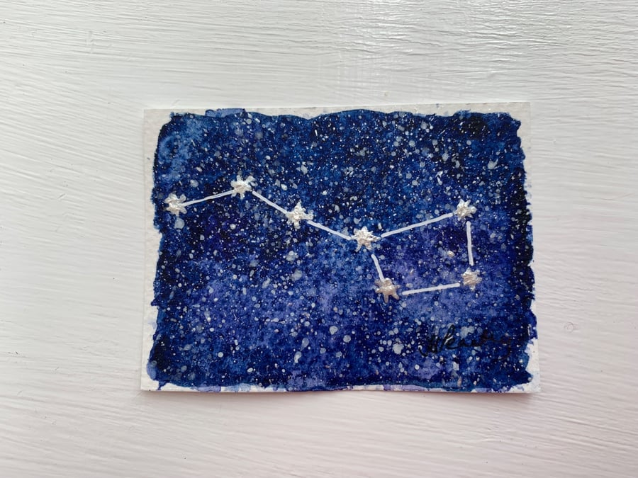ACEO Original Abstract Watercolour Painting The Big Dipper 1