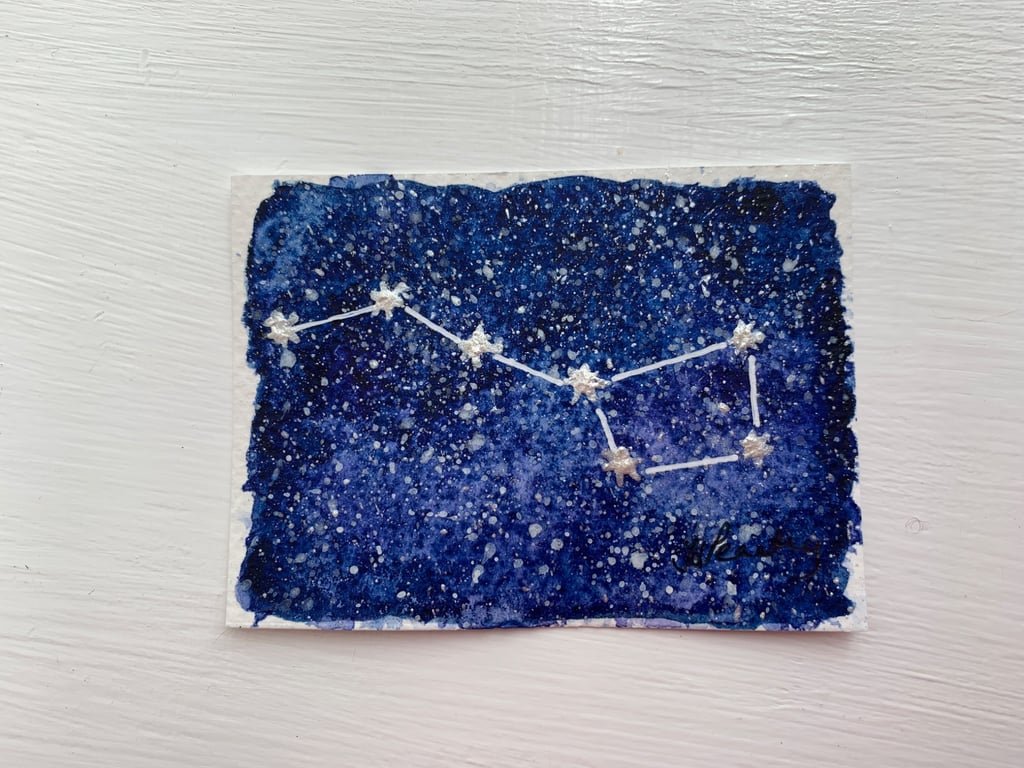 ACEO Original Abstract Watercolour Painting The Big Dipper 1