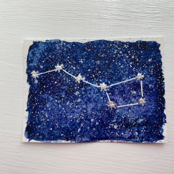 ACEO Original Abstract Watercolour Painting The Big Dipper 1