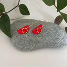 Hoop earrings brass and polymer clay