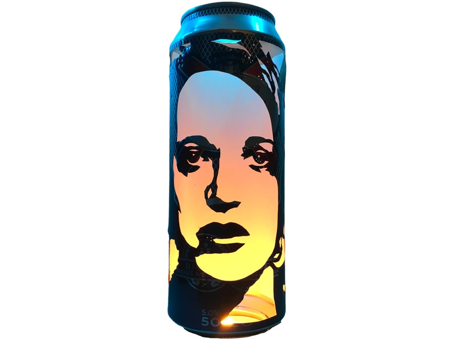 Fleabag Beer Can Lantern! Phoebe Waller-Bridge Pop Art Portrait, Unique Gift!