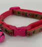 Hot Pink and Brown Cat Collar - Image 1