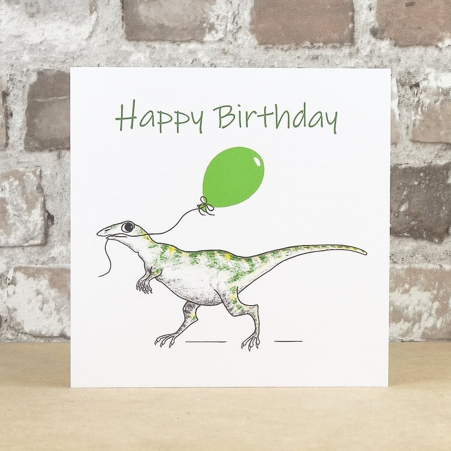 Birthday Card Dinosaur Balloon