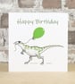 Birthday Card Dinosaur Balloon