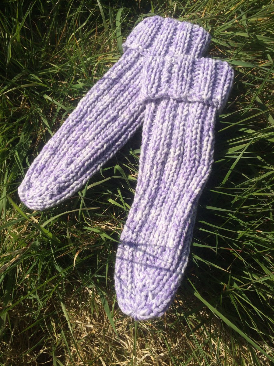 Purple Kids Knitted Socks