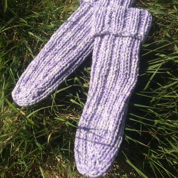 Purple Kids Knitted Socks