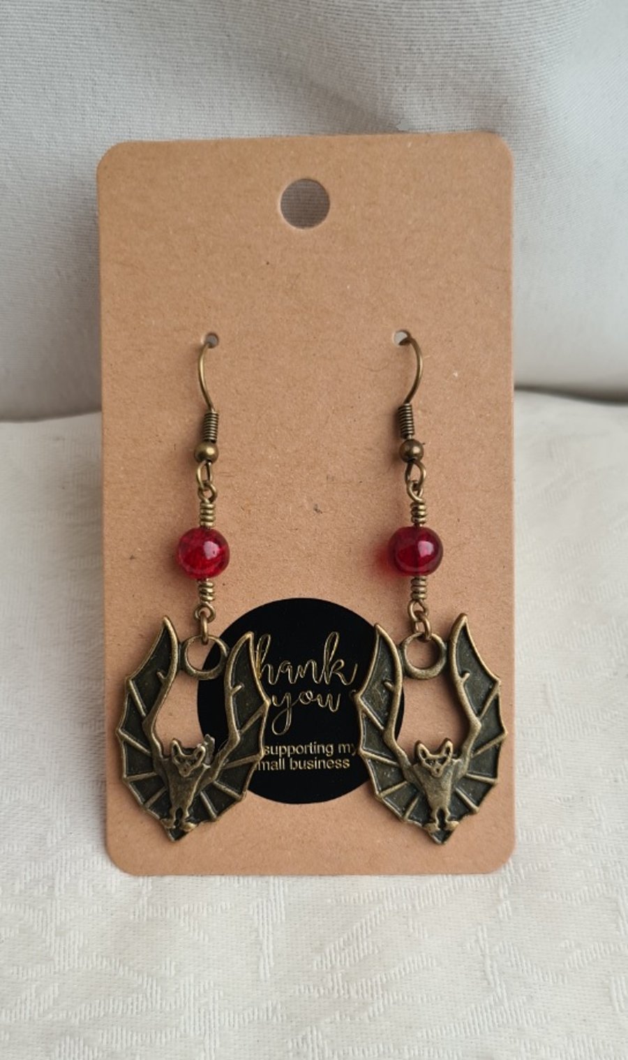 Beautiful Bats Dark Tone Earrings - Antique Bronze Ear Wires