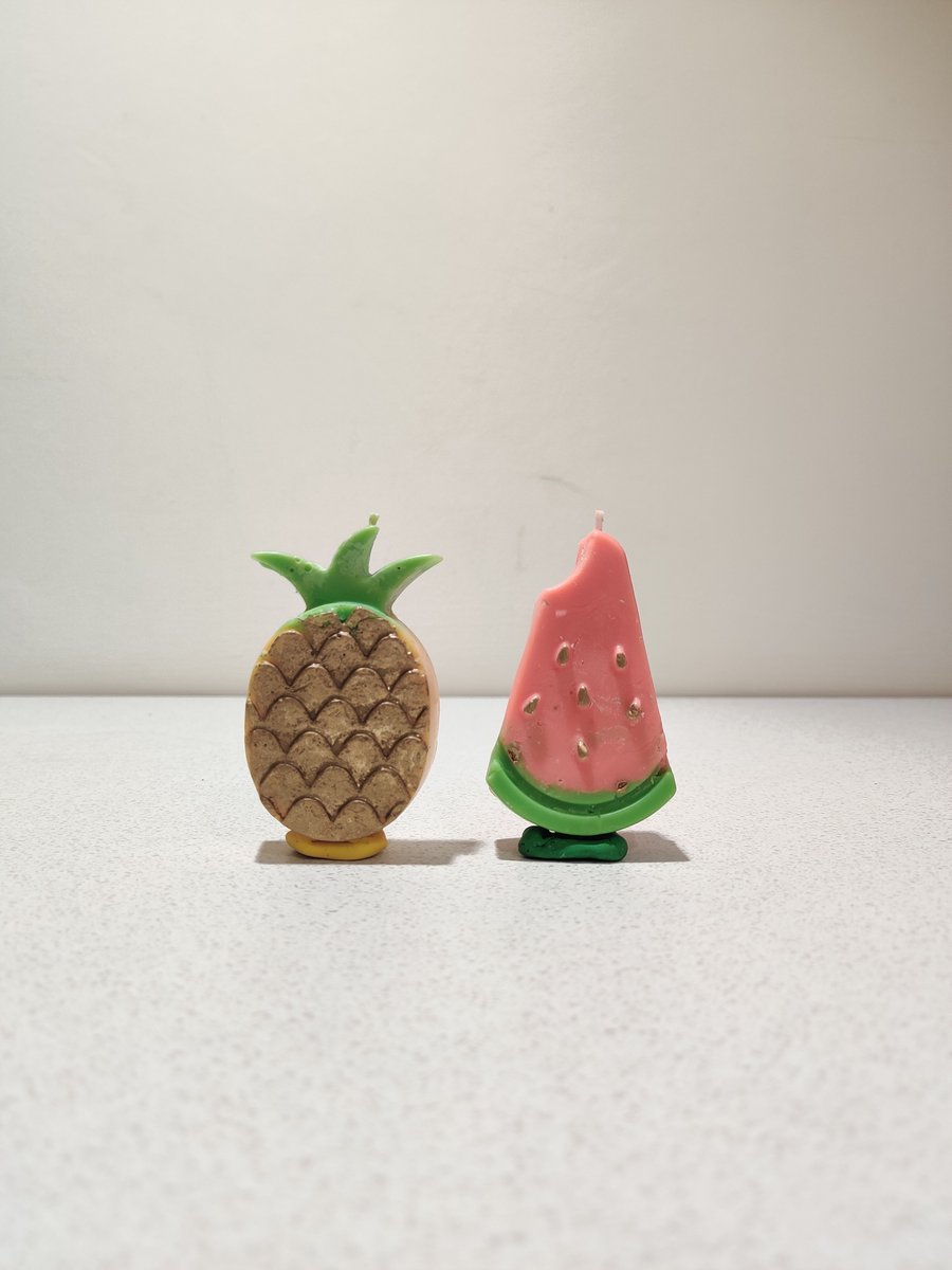 Watermelon and pineapple candle duo