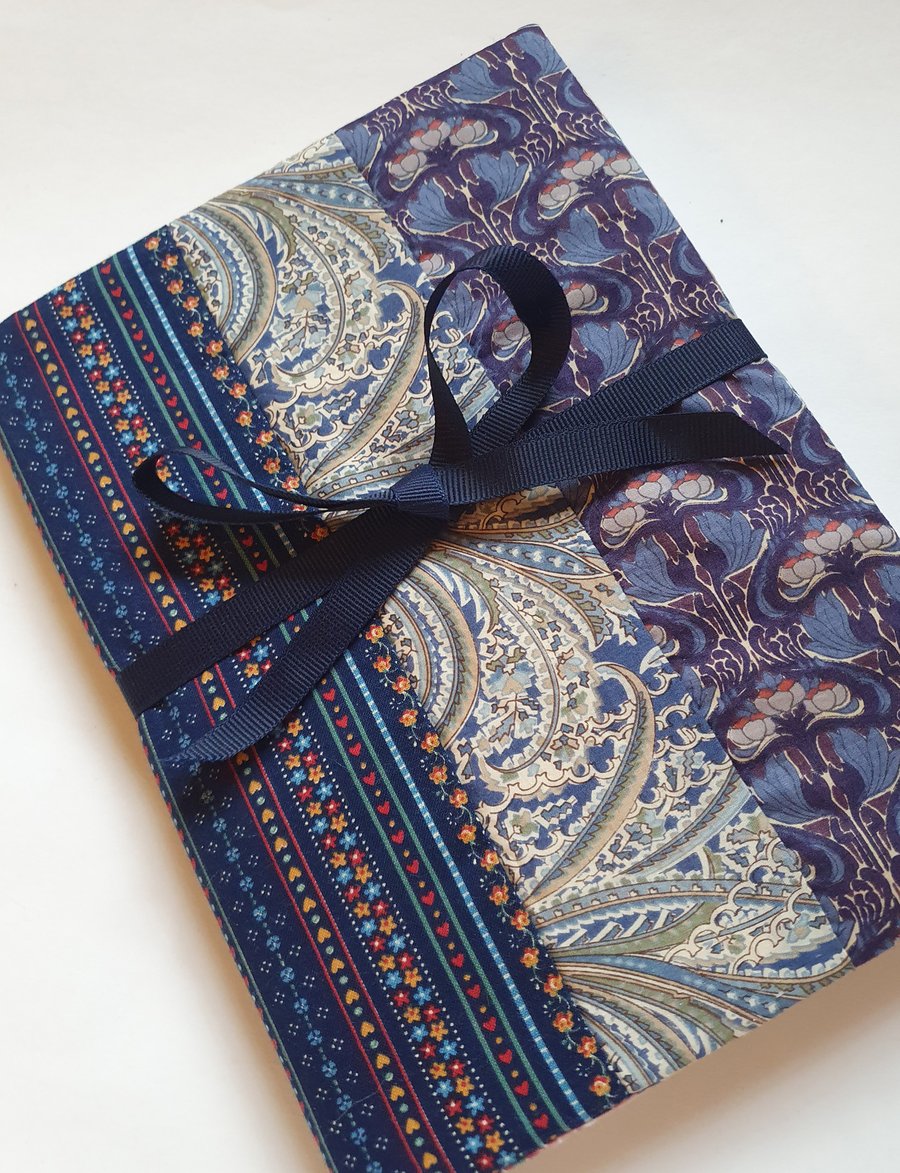 Taking Libertys with Others - dark blue patchwork notebook journal (1)